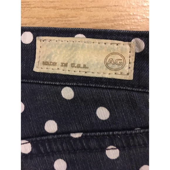 Ag Adriano Goldschmied Polka Dot "The Stevie Ankle" Jeans 25R Navy Blue& White - Picture 10 of 12